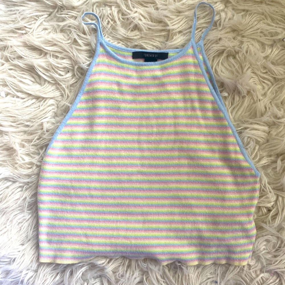 Forever 21 striped cropped tank